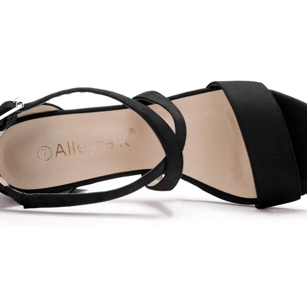 Allegra K Black Strappy Heels - Picture 14 of 16